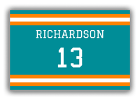 Thumbnail for Personalized Canvas Wrap & Photo Print - Jersey Number - Teal and Orange - Single Stripe - Front View