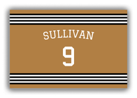 Thumbnail for Personalized Canvas Wrap & Photo Print - Jersey Number with Arched Name - Gold and Black - Triple Stripe - Front View