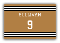Thumbnail for Personalized Canvas Wrap & Photo Print - Jersey Number - Gold and Black - Double Stripe - Front View