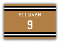 Thumbnail for Personalized Canvas Wrap & Photo Print - Jersey Number - Gold and Black - Single Stripe - Front View
