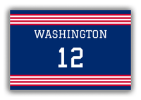 Thumbnail for Personalized Canvas Wrap & Photo Print - Jersey Number - Blue and Red - Triple Stripe - Front View