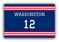 Thumbnail for Personalized Canvas Wrap & Photo Print - Jersey Number - Blue and Red - Double Stripe - Front View