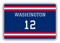 Thumbnail for Personalized Canvas Wrap & Photo Print - Jersey Number - Blue and Red - Single Stripe - Front View