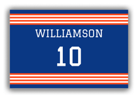 Thumbnail for Personalized Canvas Wrap & Photo Print - Jersey Number - Blue and Orange - Triple Stripe - Front View