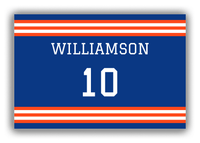 Thumbnail for Personalized Canvas Wrap & Photo Print - Jersey Number - Blue and Orange - Double Stripe - Front View