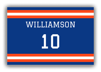 Thumbnail for Personalized Canvas Wrap & Photo Print - Jersey Number - Blue and Orange - Single Stripe - Front View