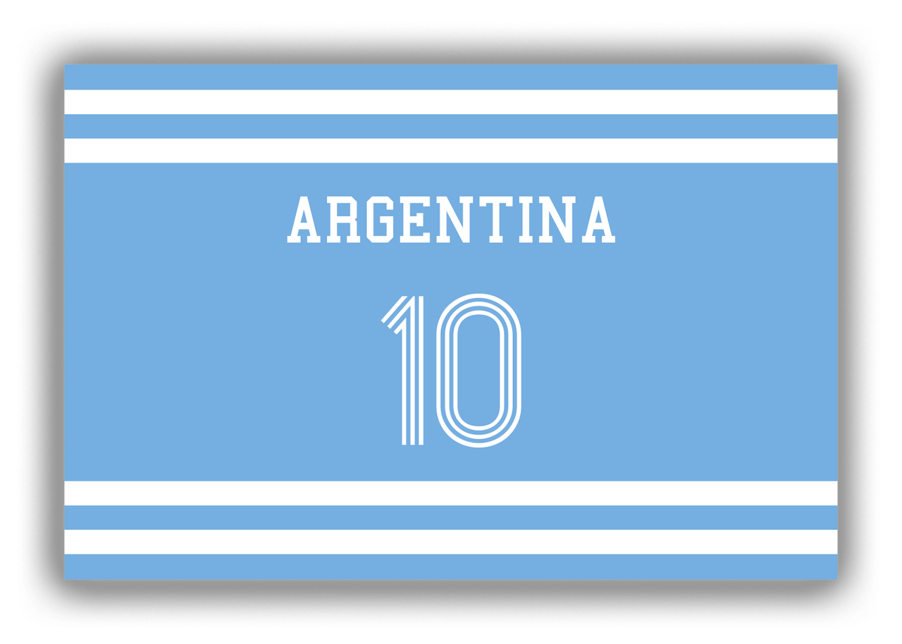 Personalized Canvas Wrap & Photo Print - Jersey Number - Argentina - Single Stripe - Front View