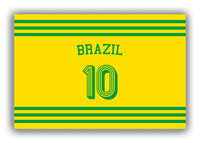 Thumbnail for Personalized Canvas Wrap & Photo Print - Jersey Number with Arched Name - Brazil - Double Stripe - Front View