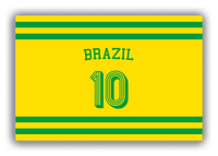 Thumbnail for Personalized Canvas Wrap & Photo Print - Jersey Number with Arched Name - Brazil - Single Stripe - Front View