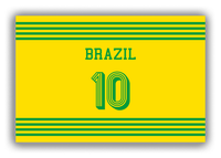 Thumbnail for Personalized Canvas Wrap & Photo Print - Jersey Number - Brazil - Triple Stripe - Front View