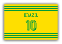 Thumbnail for Personalized Canvas Wrap & Photo Print - Jersey Number - Brazil - Double Stripe - Front View
