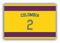 Thumbnail for Personalized Canvas Wrap & Photo Print - Jersey Number with Arched Name - Colombia - Triple Stripe - Front View