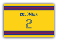 Thumbnail for Personalized Canvas Wrap & Photo Print - Jersey Number with Arched Name - Colombia - Double Stripe - Front View
