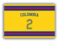 Thumbnail for Personalized Canvas Wrap & Photo Print - Jersey Number with Arched Name - Colombia - Single Stripe - Front View