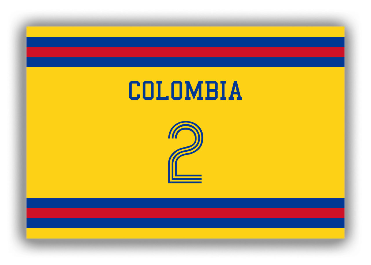 Personalized Canvas Wrap & Photo Print - Jersey Number - Colombia - Single Stripe - Front View