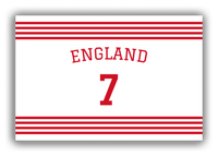 Thumbnail for Personalized Canvas Wrap & Photo Print - Jersey Number with Arched Name - England - Triple Stripe - Front View