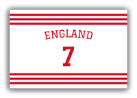 Thumbnail for Personalized Canvas Wrap & Photo Print - Jersey Number with Arched Name - England - Double Stripe - Front View