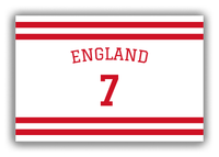 Thumbnail for Personalized Canvas Wrap & Photo Print - Jersey Number with Arched Name - England - Single Stripe - Front View