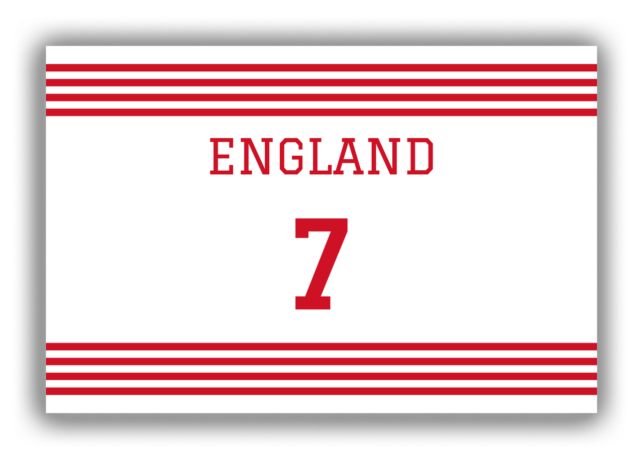 Personalized Canvas Wrap & Photo Print - Jersey Number - England - Triple Stripe - Front View