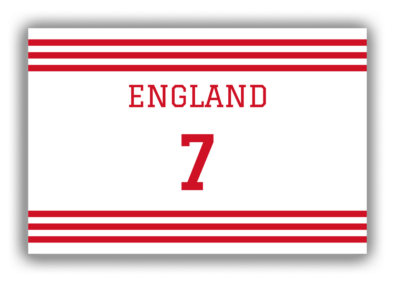 Personalized Canvas Wrap & Photo Print - Jersey Number - England - Double Stripe - Front View