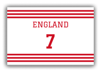 Thumbnail for Personalized Canvas Wrap & Photo Print - Jersey Number - England - Double Stripe - Front View