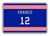 Thumbnail for Personalized Canvas Wrap & Photo Print - Jersey Number - France - Triple Stripe - Front View