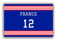 Thumbnail for Personalized Canvas Wrap & Photo Print - Jersey Number - France - Double Stripe - Front View