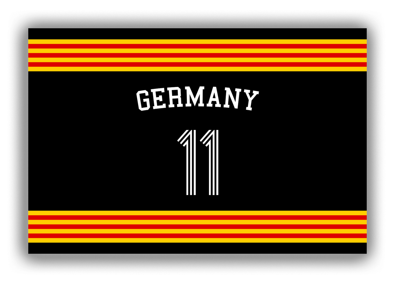 Personalized Canvas Wrap & Photo Print - Jersey Number with Arched Name - Germany - Triple Stripe - Front View