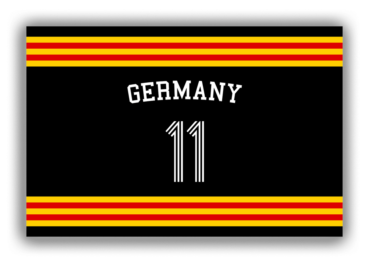 Personalized Canvas Wrap & Photo Print - Jersey Number with Arched Name - Germany - Double Stripe - Front View