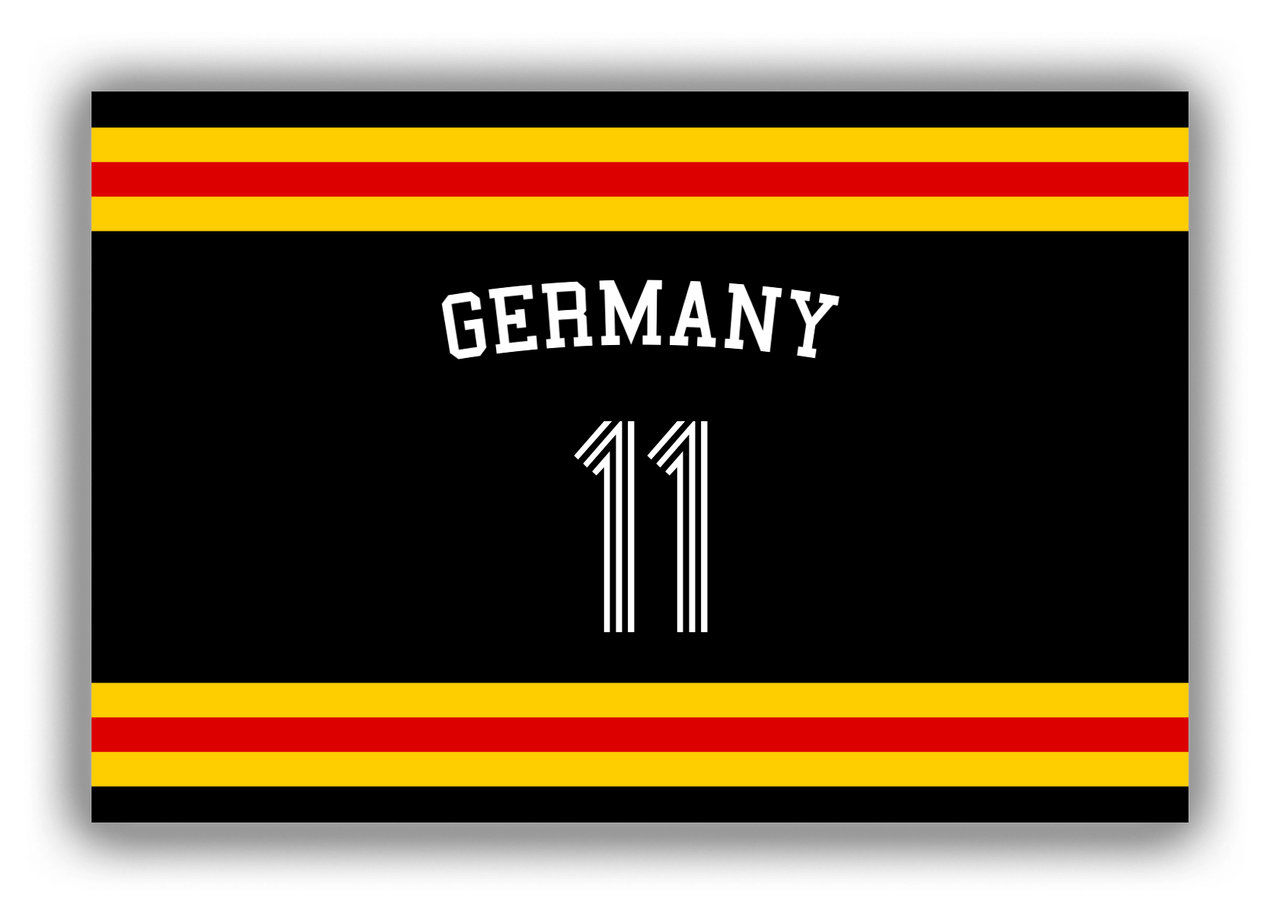 Personalized Canvas Wrap & Photo Print - Jersey Number with Arched Name - Germany - Single Stripe - Front View