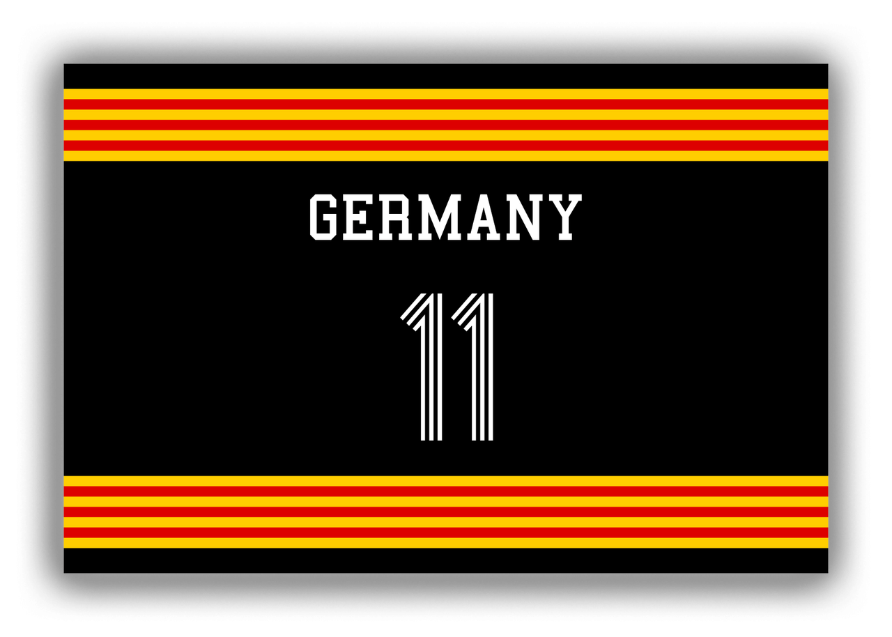 Personalized Canvas Wrap & Photo Print - Jersey Number - Germany - Triple Stripe - Front View