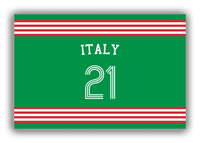 Thumbnail for Personalized Canvas Wrap & Photo Print - Jersey Number with Arched Name - Italy - Triple Stripe - Front View