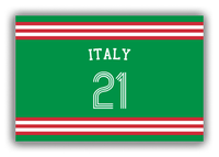 Thumbnail for Personalized Canvas Wrap & Photo Print - Jersey Number with Arched Name - Italy - Double Stripe - Front View