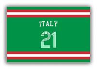 Thumbnail for Personalized Canvas Wrap & Photo Print - Jersey Number with Arched Name - Italy - Single Stripe - Front View