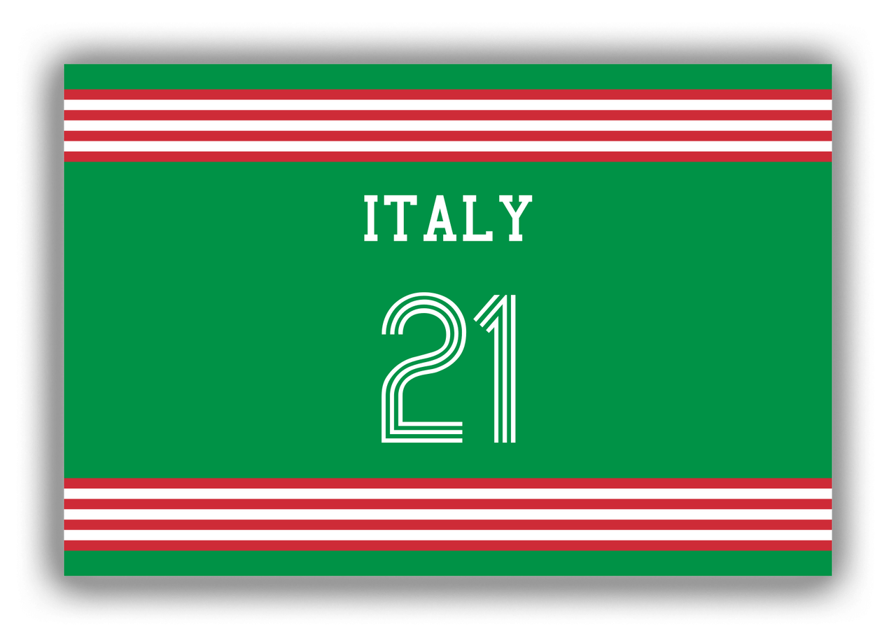 Personalized Canvas Wrap & Photo Print - Jersey Number - Italy - Triple Stripe - Front View