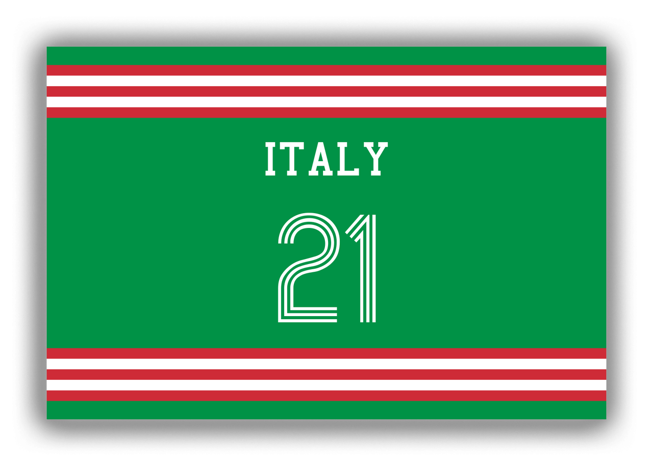 Personalized Canvas Wrap & Photo Print - Jersey Number - Italy - Double Stripe - Front View
