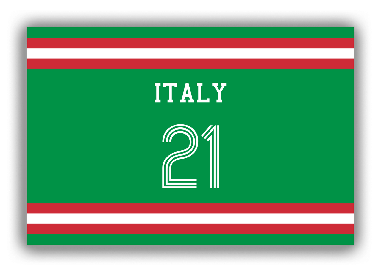 Personalized Canvas Wrap & Photo Print - Jersey Number - Italy - Single Stripe - Front View