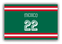 Thumbnail for Personalized Canvas Wrap & Photo Print - Jersey Number with Arched Name - Mexico - Single Stripe - Front View