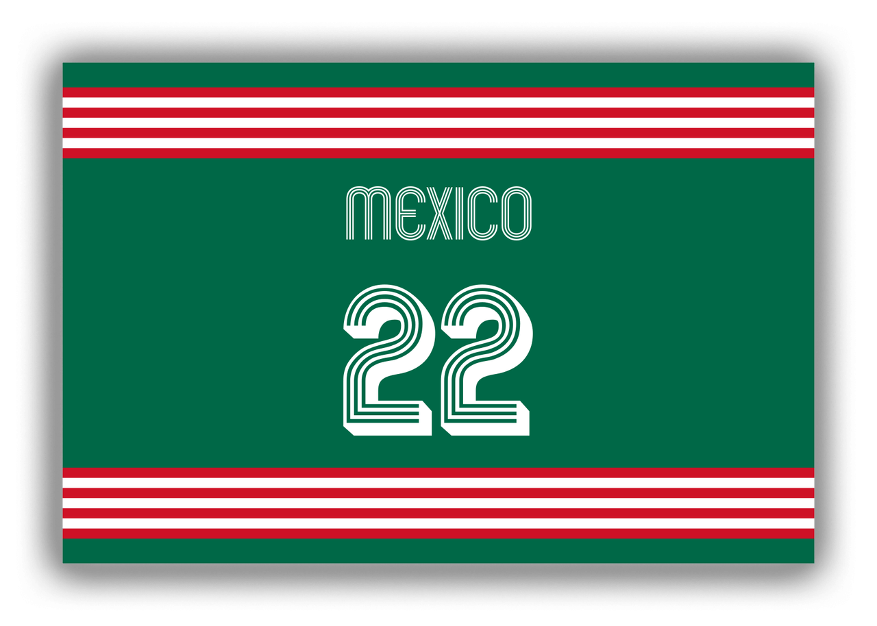 Personalized Canvas Wrap & Photo Print - Jersey Number - Mexico - Triple Stripe - Front View
