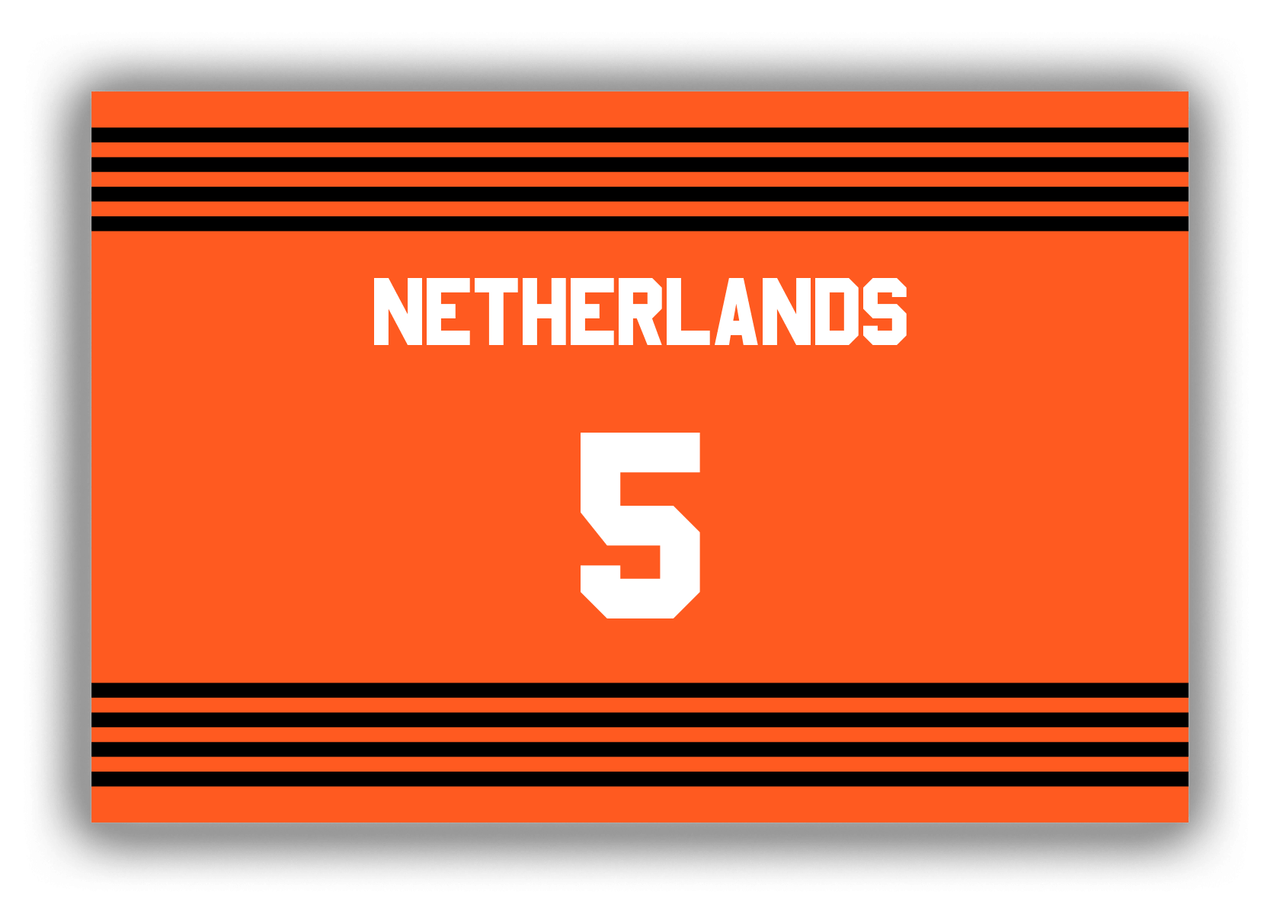 Personalized Canvas Wrap & Photo Print - Jersey Number - Netherlands - Triple Stripe - Front View