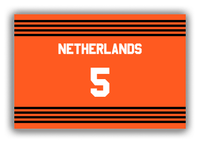 Thumbnail for Personalized Canvas Wrap & Photo Print - Jersey Number - Netherlands - Triple Stripe - Front View