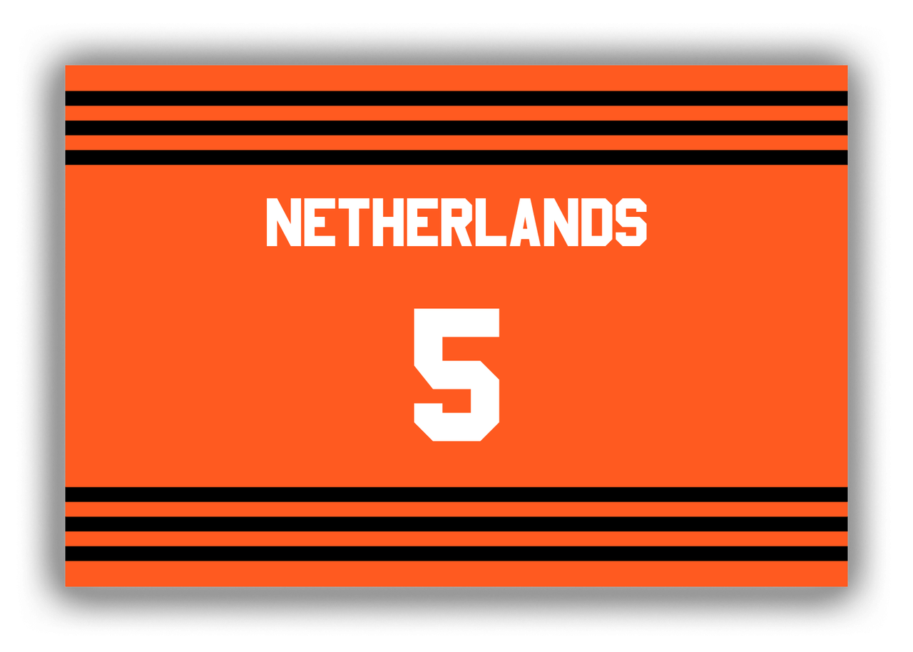 Personalized Canvas Wrap & Photo Print - Jersey Number - Netherlands - Double Stripe - Front View