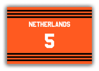 Thumbnail for Personalized Canvas Wrap & Photo Print - Jersey Number - Netherlands - Double Stripe - Front View