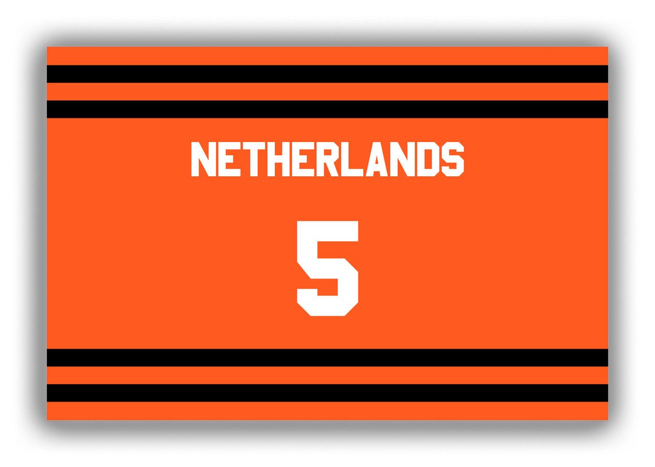 Personalized Canvas Wrap & Photo Print - Jersey Number - Netherlands - Single Stripe - Front View