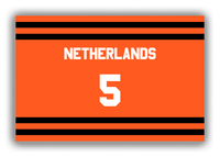 Thumbnail for Personalized Canvas Wrap & Photo Print - Jersey Number - Netherlands - Single Stripe - Front View