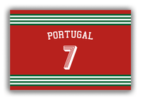 Thumbnail for Personalized Canvas Wrap & Photo Print - Jersey Number with Arched Name - Portugal - Triple Stripe - Front View