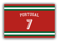 Thumbnail for Personalized Canvas Wrap & Photo Print - Jersey Number with Arched Name - Portugal - Single Stripe - Front View