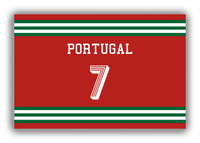 Thumbnail for Personalized Canvas Wrap & Photo Print - Jersey Number - Portugal - Double Stripe - Front View