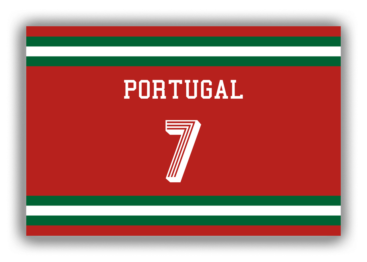 Personalized Canvas Wrap & Photo Print - Jersey Number - Portugal - Single Stripe - Front View