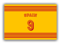 Thumbnail for Personalized Canvas Wrap & Photo Print - Jersey Number with Arched Name - Spain - Triple Stripe - Front View